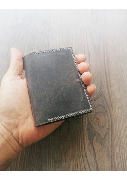 Minimal Hakiki Deri Kartlık El Yapımı Gerçek Deri Isimli Kişiye Özel Erkek Kartlık MK55