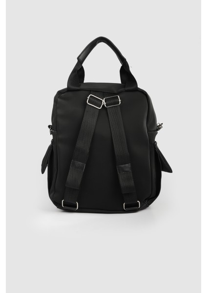 Kadın Lancy Saten Çok Bölmeli Sırt Çantası Siyah fırsatları