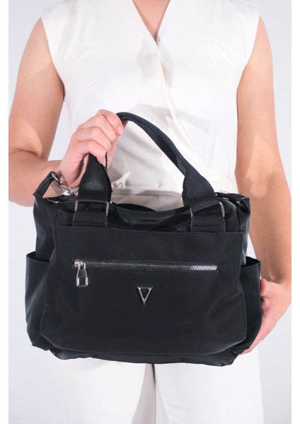 Kadın Calico Saten Çok Bölmeli El Ve Çapraz Çanta Siyah fiyatları