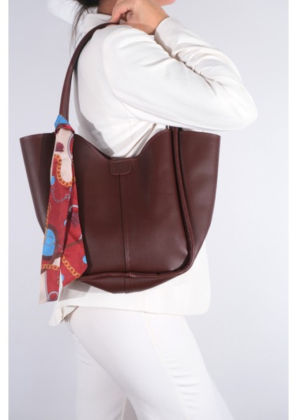 Kadın Golden Fularlı Makyaj Çantalı Omuz Çantası Bordo fiyatları