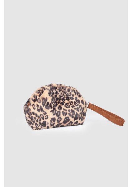 Kadın Secra Peluş Askılı Çanta Leopar Desenli modelleri