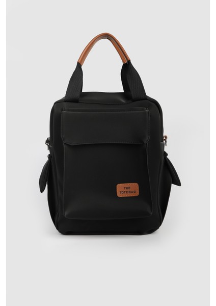 Kadın Lancy Saten Çok Bölmeli Sırt Çantası Siyah Taba fiyatları