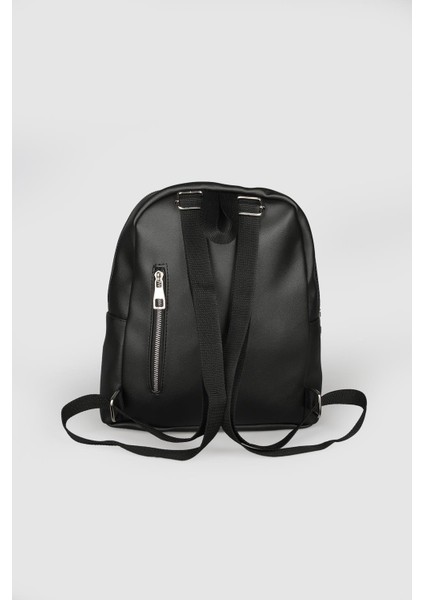 Kadın Soft Deri Çok Bölmeli Sırt Çantası Çantası Siyah modelleri