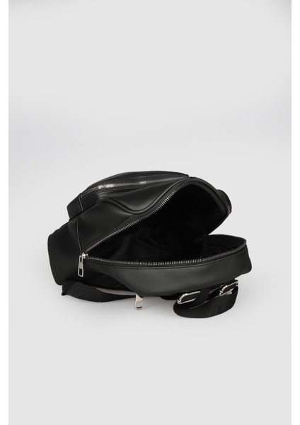 Kadın Soft Deri Çok Bölmeli Sırt Çantası Çantası Siyah fırsatları