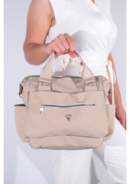 Kadın Calico Saten Çok Bölmeli El Ve Çapraz Çanta Vizon modelleri