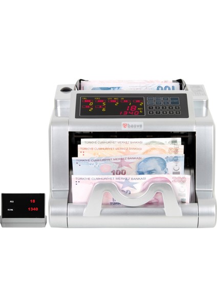 Karışık Para Sayma Makinesi, TL ve Euro Karışık, Usd Adet Sayım + Müşteri Ekranı