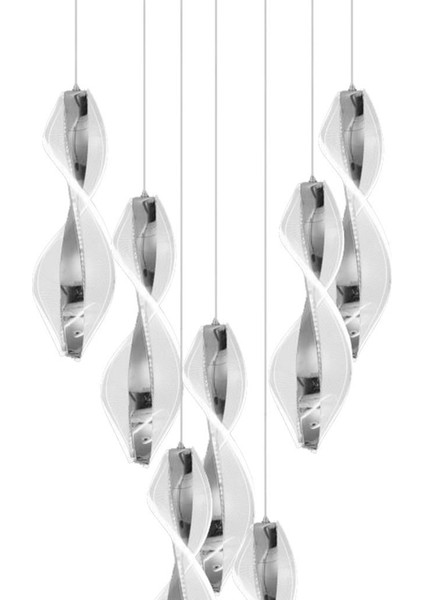 8091-6+1 7li Krom Sarkıt LED Avize(Beyaz Işık -Sarı Işık - Gün Işığı) modelleri