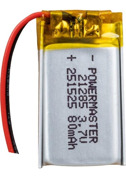 251525 3.7 Volt 80 Mah Lityum Polimer Pil