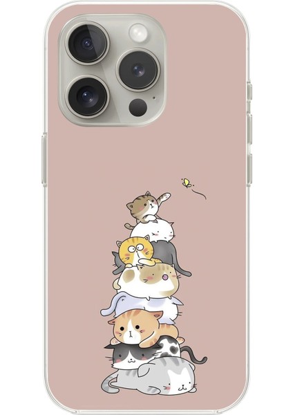 Apple iPhone 12 Pro Max Uyumlu Şeffaf Kılıf Kedişler 1 Tasarımlı