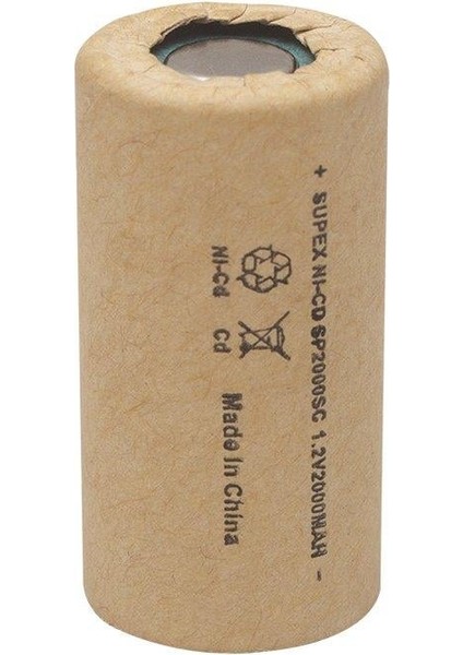 Tekli 1.2 V 2000mA NI-CD Süpürge Pili 2000SC