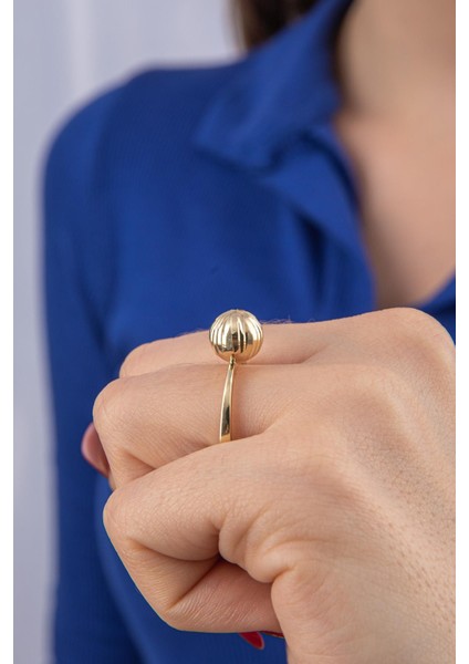 14 Ayar Altın Işıltılı Topçuk Yüzük 3 fırsatları