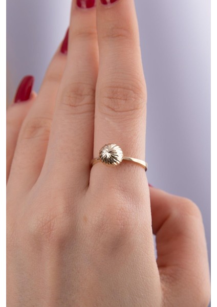 14 Ayar Altın Işıltılı Topçuk Yüzük 4 fiyatları