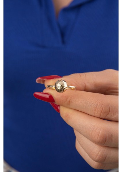 14 Ayar Altın Işıltılı Topçuk Yüzük 3 modelleri