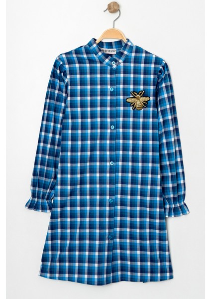 Kız Çocuk Ekose Desenli Elbise 12168