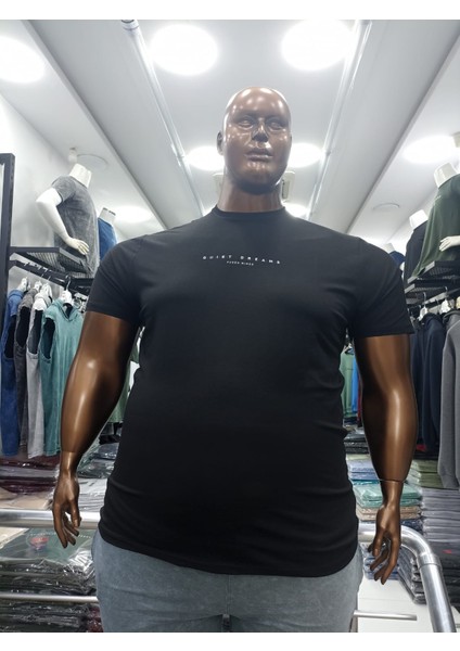 Süper Battal Kısa Kol Baskılı Esnek T-Shirt fiyatları