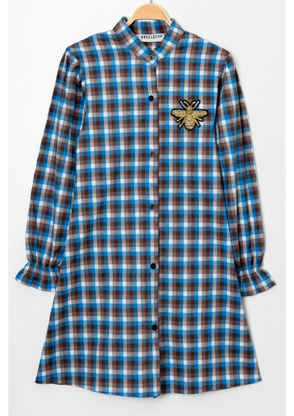 Kız Çocuk Ekose Desenli Elbise 12168