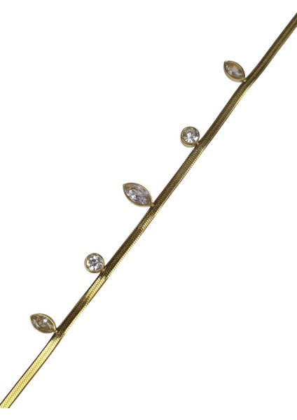 Italyan Zincir Taşlı Çelik Bileklik (18 Cm+5 cm Uzatma Zinciri) fiyatları