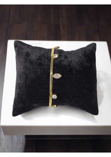 Italyan Zincir Taşlı Çelik Bileklik (18 Cm+5 cm Uzatma Zinciri) fırsatları