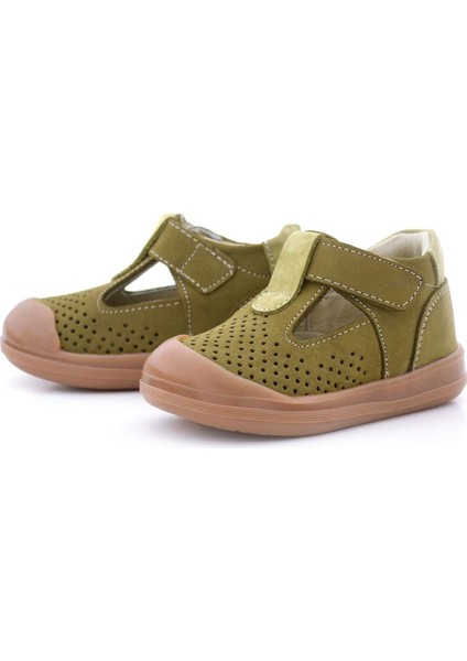 Shaun Hakiki Deri Haki Yeşil Cırtlı Anatomik Bebek Sandalet indirimleri