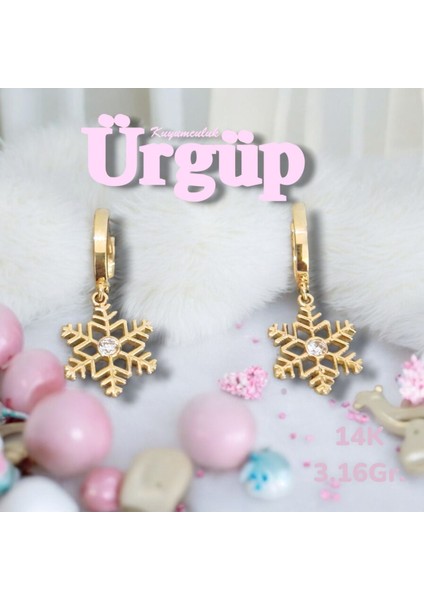 14 Ayar 3.16 Gram Altın Kartanesi Küpe