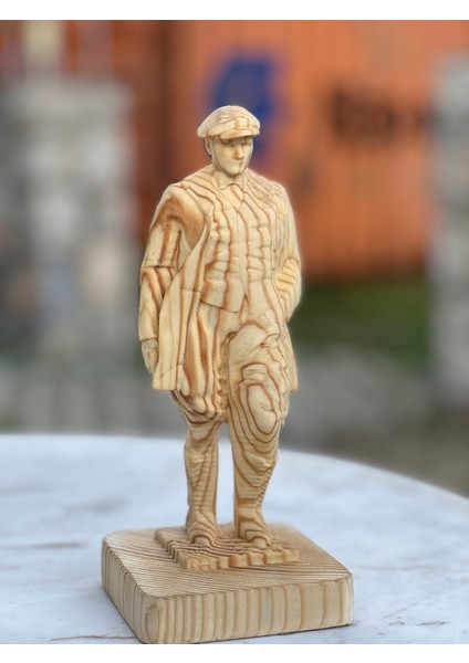 Ahşap Atatürk Büst Biblo - 20 cm Özel Tasarım Koleksiyonluk