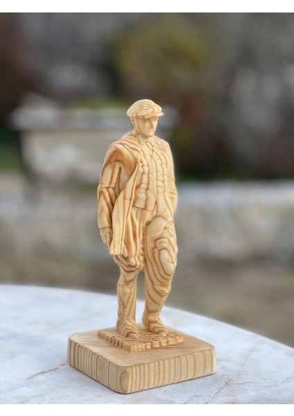 Ahşap Atatürk Büst Biblo - 20 cm Özel Tasarım Koleksiyonluk