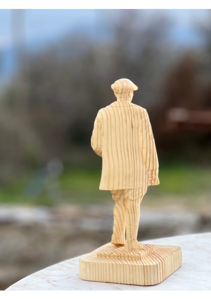 Ahşap Atatürk Büst Biblo - 20 cm Özel Tasarım Koleksiyonluk