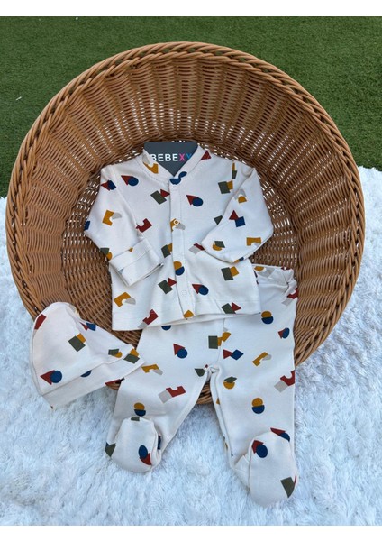 Şekil Desenli 3 Parça Zıbın Set