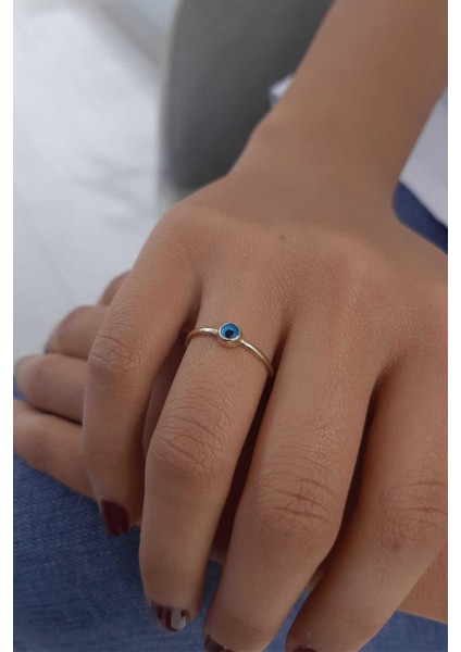 14 Ayar Altın Mini Göz Yüzük