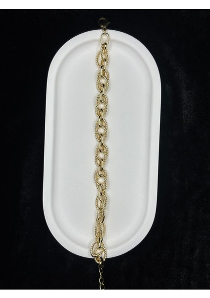 Xupingjewelry Altın Kaplama Dokulu Halka Zincir Bileklik - Klasik ve Şık Tasarım indirimleri