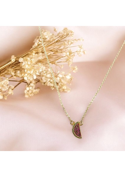 Mini Zirkon Taşlı Karpuz Figürlü Kararmaz Kolye fiyatları