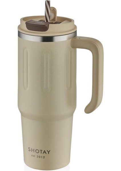 Travel Çelik Termos Mug 900ML Krem