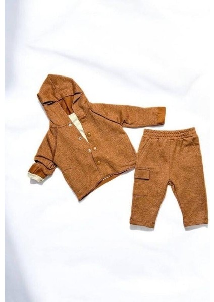 Erkek Bebek Kapüşonlu Hırka Tshirt Eşofman Takım