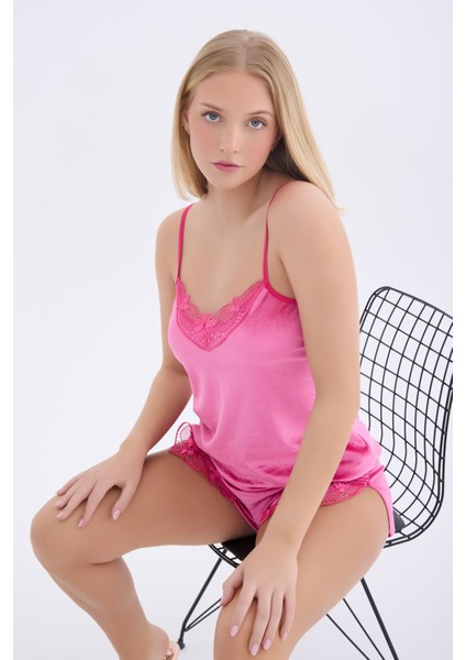 Kadife Ikili Şortlu Pijama Takımı