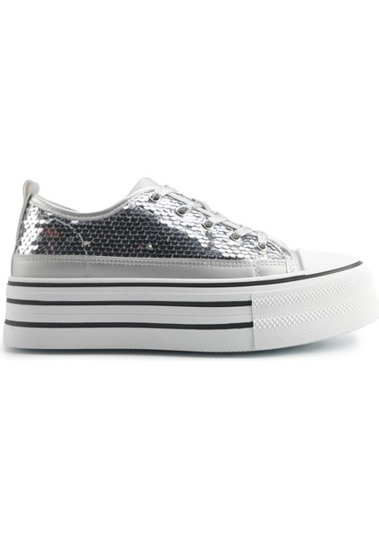 25S-002 5fx Gümüş Kadın Sneaker