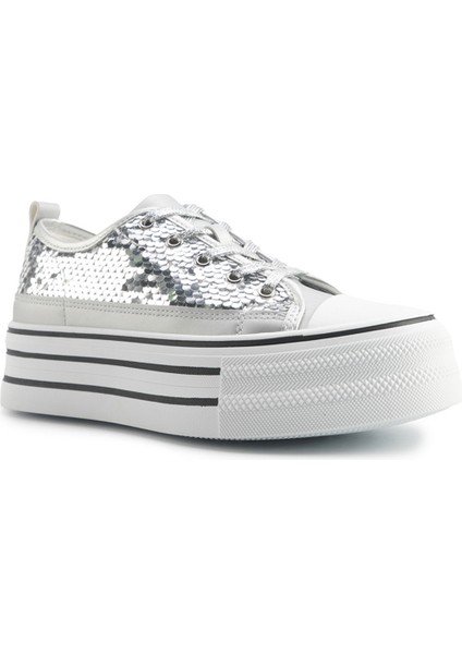 25S-002 5fx Gümüş Kadın Sneaker
