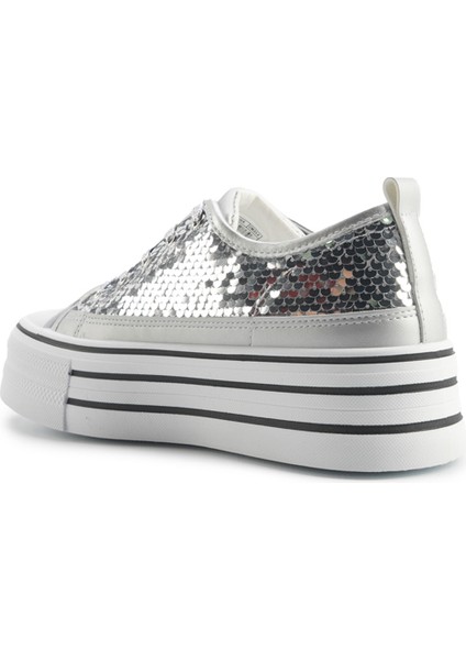 25S-002 5fx Gümüş Kadın Sneaker