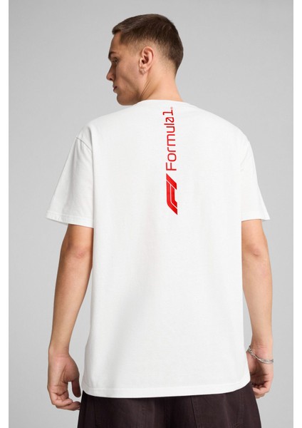 F1 Ess+ Graphic Tee -Rela Beyaz Erkek Kısa Kol T-Shirt