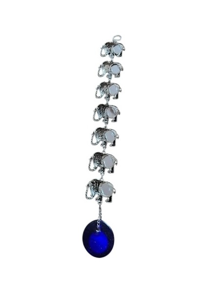Cam Nazar Boncuklu Yeşil Taşlı Metal Duvar Süsü 7 Li Fil Figürlü Duvar Süsü modelleri