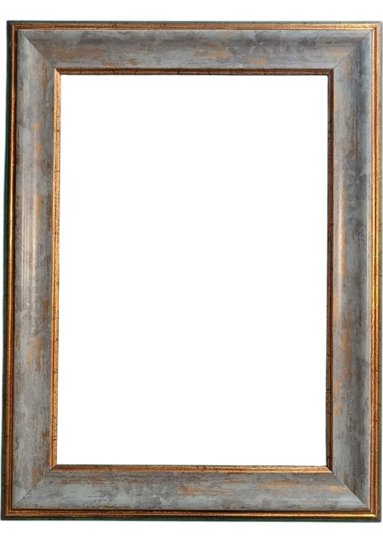 A4 Belge Sertifika Diploma Çerçevesi 21 x 30 Mavi Gold Eskitme Gerçek Camlı