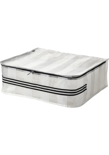 2 Adet Fermuarlı Hurç 55 x 49 x 19 cm İkea 2'li Set Yatak Altı Saklama Düzenleme Kutusu Beyaz Hurc