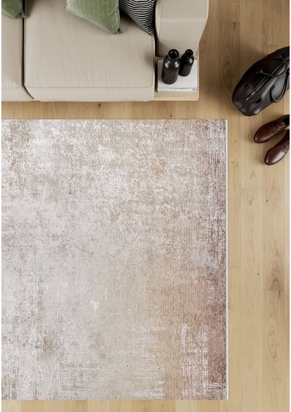 Bej Salon&yolluk Dijital Baskılı Makinede Yıkanabilir Kaymaz Taban Saçaklı Halı HA270 fırsatları