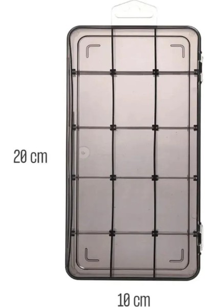 15 Bölmeli Takı, Aksesuar, Küpe Saklama Organizeri 20 x 10 cm Antrasit fırsatları