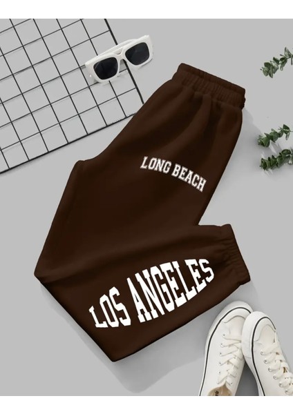 Özel Tasarım Long Beach Bacak Baskılı Yeni Stil Dış Mekan Yazlık Kadın Eşofman Altı