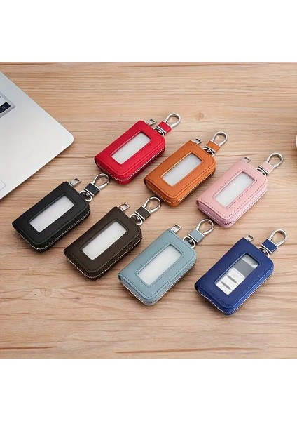 Suni Deri Şeffaf Pencereli Oto Anahtarlığı Akıllı Anahtar Koruyucu Kılıf fırsatları