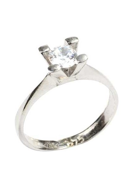 925 Ayar Gümüş 0,50 Ct Görünümlü Tektaş Yüzük modelleri