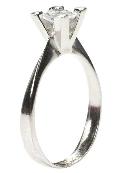 925 Ayar Gümüş 0,50 Ct Görünümlü Tektaş Yüzük indirimleri