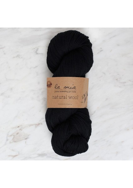 Natural Wool Siyah El Örgü Ipi - L815 - 34398