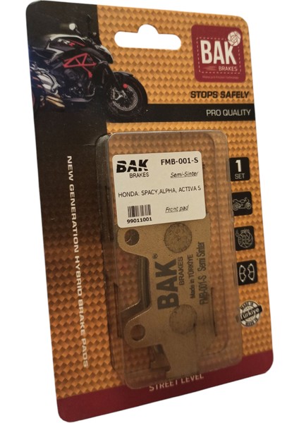 Ön Disk Balata [honda] Spacy Alpha Activa S 125 Rks Spontini Sinterli