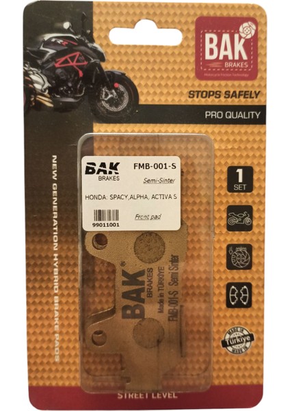 Ön Disk Balata [honda] Spacy Alpha Activa S 125 Rks Spontini Sinterli
